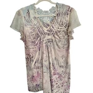 Ethereal Fairy Hippie Blouse top shirt renaissance L mythical mystical 2000s y2k